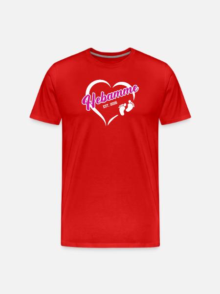 Hebamme 2026 Beruf Hebammenstudium Geburtshilfe - Männer Premium Bio T-Shirt - Rot