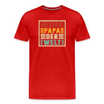 Meilleur papa du monde Cadeaux Noël - T-shirt bio Premium Homme - rouge - Devant - Damien (186cm)