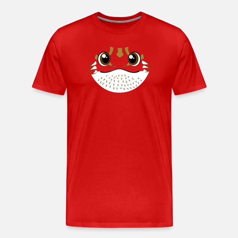 Cartoon Bartdrachengesicht Haustier-Reptilien-Eidechse - Männer Premium Bio T-Shirt - Rot