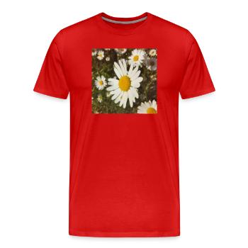 Daisies Sunlight - Men's Premium Organic T-Shirt - red - Front - Damien (186cm)
