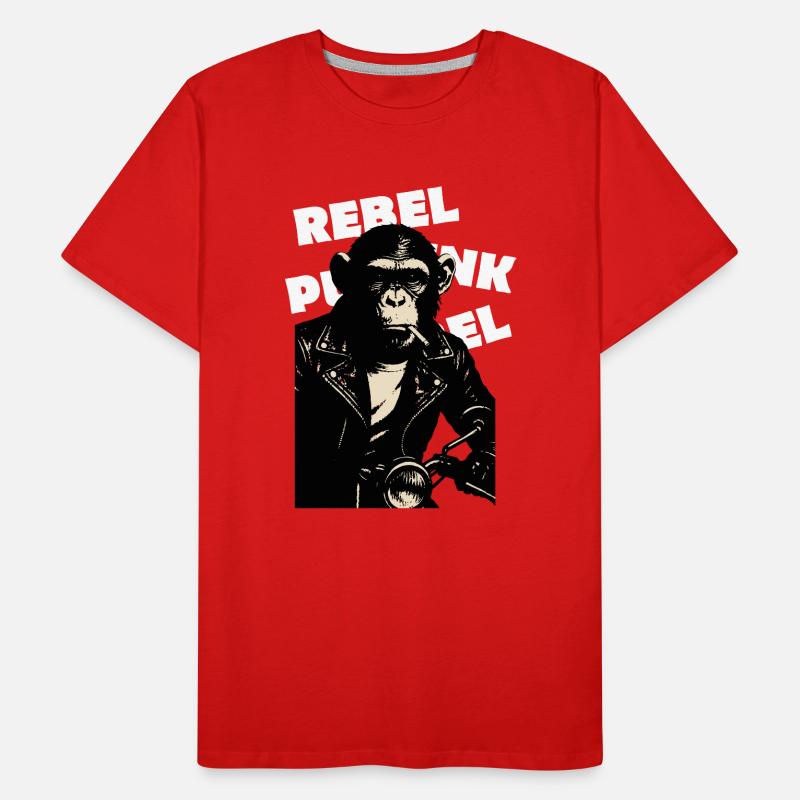 Rebellious Monkey on the motor Men's Premium Organic T-Shirt