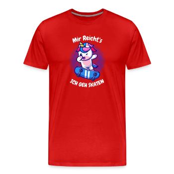 J'en ai assez, je vais patiner, licorne - T-shirt bio Premium Homme - rouge - Devant - Damien (186cm)