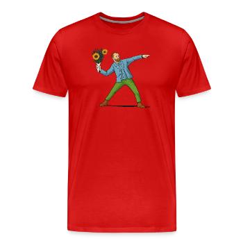 Van Gogh Banks - Men's Premium Organic T-Shirt - red - Front - Damien (186cm)