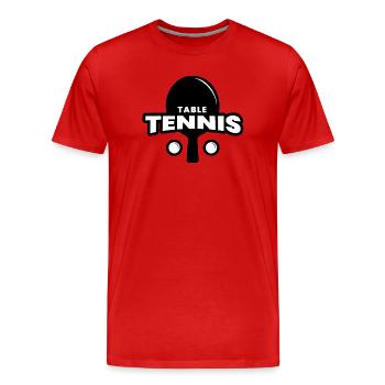 Tischtennis - Männer Premium Bio T-Shirt - Rot - Vorne - Damien (186cm)
