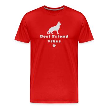 Berger allemand - T-shirt bio Premium Homme - rouge - Devant - Damien (186cm)