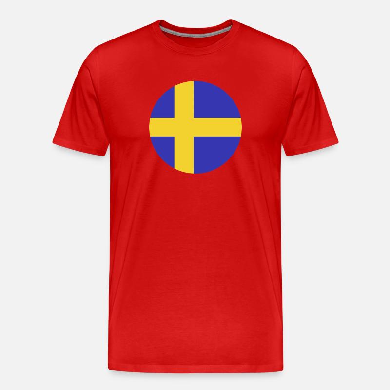 Schweden-Flaggenrunde - Männer Premium Bio T-Shirt - Rot