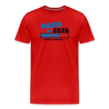 Dad in 2026 - Announcement pregnancy dad - future dad - Men's Premium Organic T-Shirt - red - Front - Damien (186cm)