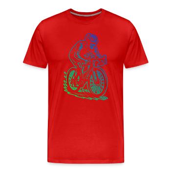 Klare Roadbike Botschaft - Männer Premium Bio T-Shirt - Rot - Vorne - Damien (186cm)