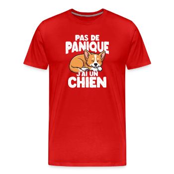 Keine Panik, Ich Habe Einen Niedlichen Hunde-humor - Männer Premium Bio T-Shirt - Rot - Vorne - Damien (186cm)