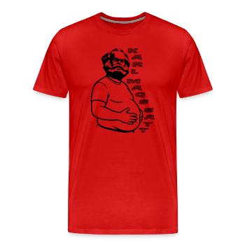 Karl Marx Fun Design karl mags satt - Männer Premium Bio T-Shirt - Rot - Vorne - Damien (186cm)