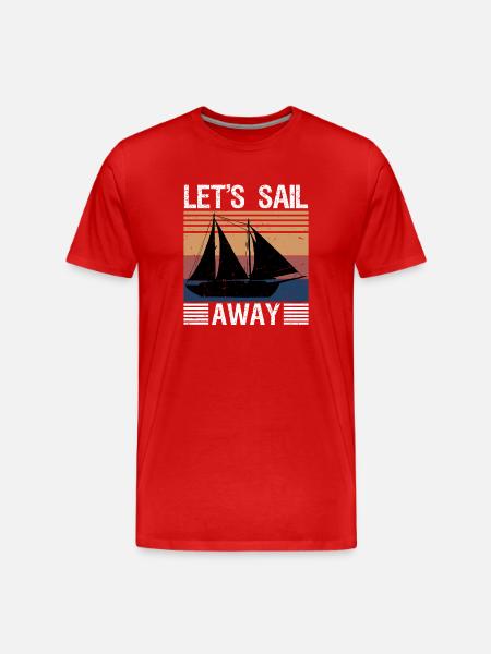 let's sail away - Männer Premium Bio T-Shirt - Rot