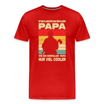 Firefighter Gifts Fire Brigade Rescue Service - Men's Premium Organic T-Shirt - red - Front - Damien (186cm)