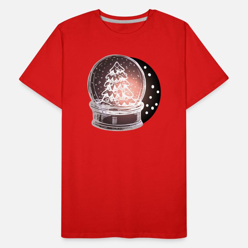 Snow Globe Christmas Tree Men's Premium Organic T-Shirt
