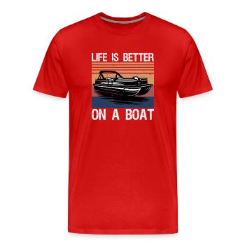 Boating Boat Captain Life is better on a boat - Men's Premium Organic T-Shirt - red - Front - Damien (186cm)