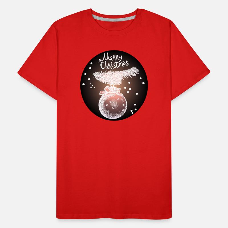 Weihnachtskugel mit Tannenzweig Männer Premium Bio T-Shirt