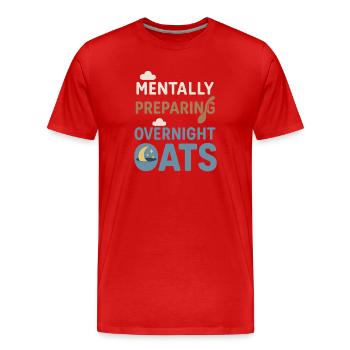 Porridge Breakfast Culture Overnight - Men's Premium Organic T-Shirt - red - Front - Damien (186cm)