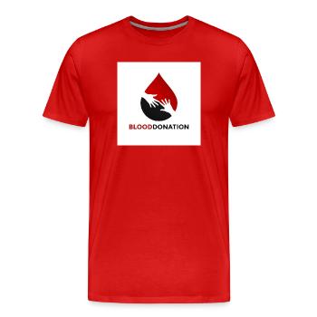Emblem der Blutspendehände - Männer Premium Bio T-Shirt - Rot - Vorne - Damien (186cm)