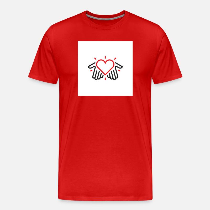 Hände der Liebe - Männer Premium Bio T-Shirt - Rot