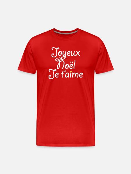 Joyeux Noël Je t'aime - T-shirt bio Premium Homme - rouge