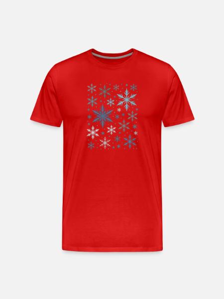 Snowflakes Winter Christmas - Men's Premium Organic T-Shirt - red