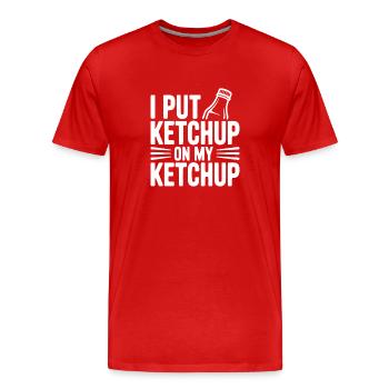 J’ai mis du ketchup sur mon ketchup - T-shirt bio Premium Homme - rouge - Devant - Damien (186cm)
