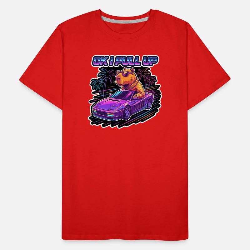OK I Pull Up Capybara Retro Männer Premium Bio T-Shirt