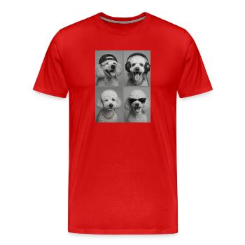 Caniche - T-shirt bio Premium Homme - rouge - Devant - Damien (186cm)