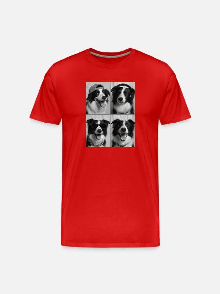 Border Collie - T-shirt bio Premium Homme - rouge