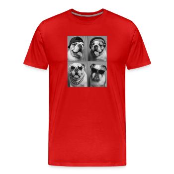 Bulldogge - Männer Premium Bio T-Shirt - Rot - Vorne - Damien (186cm)