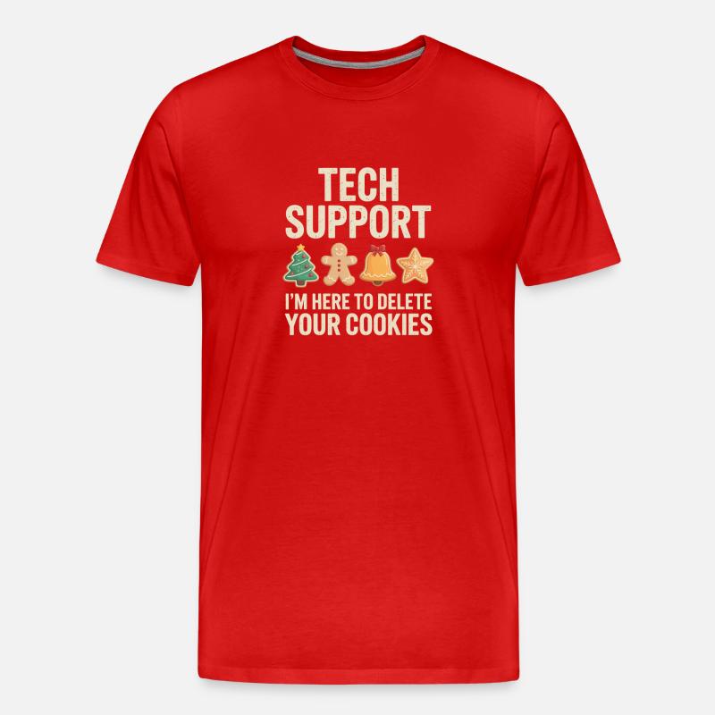 Tech Support Cookies Meme Tee - Männer Premium Bio T-Shirt - Rot