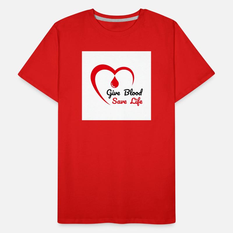 Herz-Emblem zur Blutspende Männer Premium Bio T-Shirt