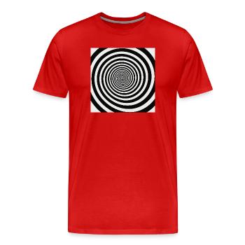 Spirale hypnotique noir et blanc - T-shirt bio Premium Homme - rouge - Devant - Damien (186cm)