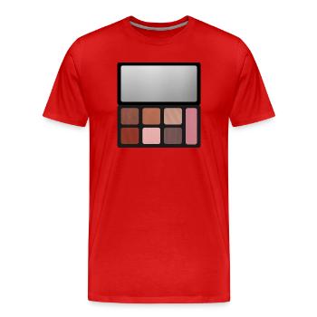 Palette d'imprimés Rose Neutre - T-shirt bio Premium Homme - rouge - Devant - Damien (186cm)