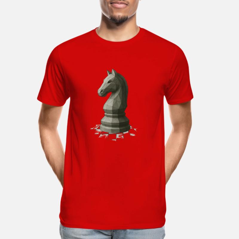 Conception du cavalier d’échecs à faible polygonisme T-shirt bio Premium Homme