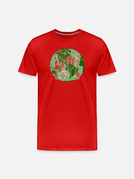 EarthLove Glyphs Green - Men's Premium Organic T-Shirt - red