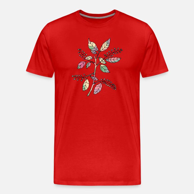 Blumen - Männer Premium Bio T-Shirt - Rot