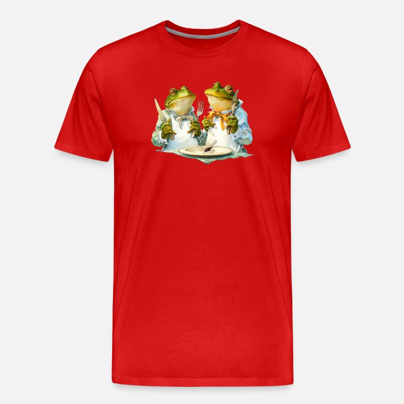 Froschköche am Tisch - Männer Premium Bio T-Shirt - Rot