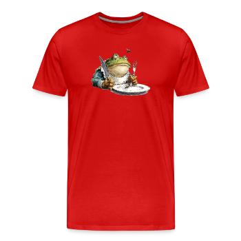 Kitchen frog with plate - Men's Premium Organic T-Shirt - red - Front - Damien (186cm)