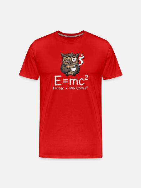 E=mc²: Die wahre Kaffee-Formel - Männer Premium Bio T-Shirt - Rot