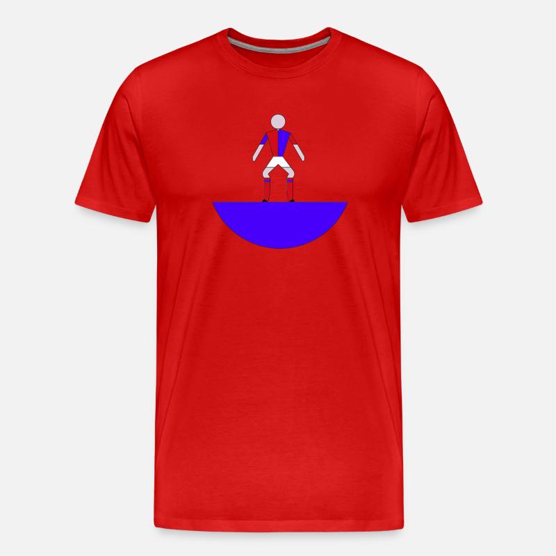 Subbuteo Geometric Hero auf Blue Arc - Männer Premium Bio T-Shirt - Rot