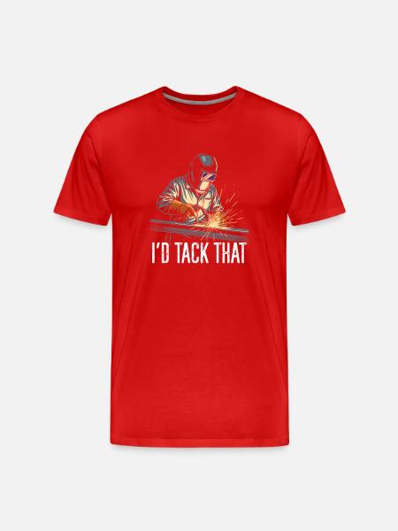 Welding Sparks I'D TACK THAT - Men's Premium Organic T-Shirt - red