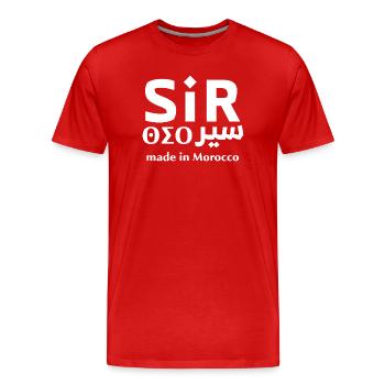 Sir Maroc Made in Morocco - T-shirt bio Premium Homme - rouge - Devant - Damien (186cm)