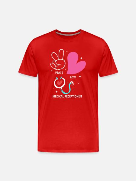 Receptionist Medicine Receptionist - Men's Premium Organic T-Shirt - red