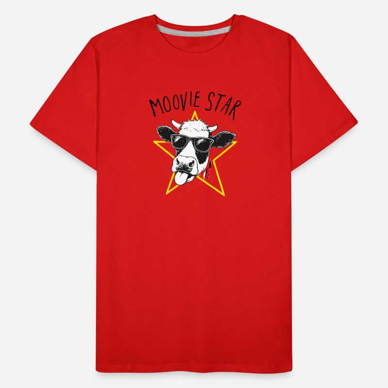 Moovie Star Jeu de mots avec une vache T-shirt bio Premium Homme
