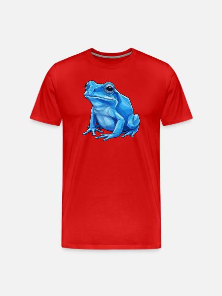 Geometrischer Blauer Frosch - Männer Premium Bio T-Shirt - Rot