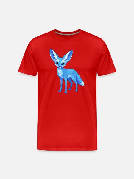 Blue Geometry Fox - Men's Premium Organic T-Shirt - red