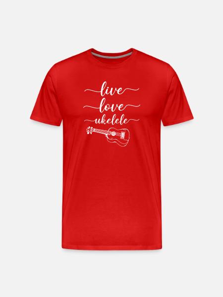 Hawaiian Ukulele Uke Girl Live - Männer Premium Bio T-Shirt - Rot