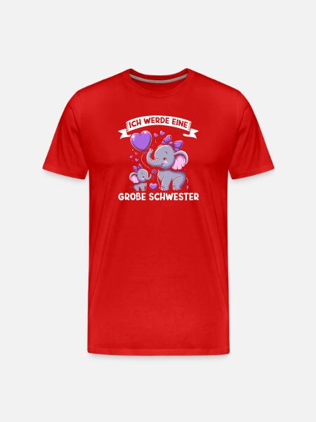Big Sister Elephants Older Sibling - Men's Premium Organic T-Shirt - red
