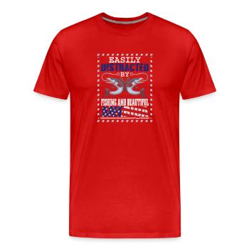 Pêcheurs Pêcheurs Pêcheurs Pêcheurs Pêcheurs Sportifs - T-shirt bio Premium Homme - rouge - Devant - Damien (186cm)