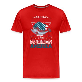 Anglers Fishermen Fishing Sport Fishermen - Men's Premium Organic T-Shirt - red - Front - Damien (186cm)